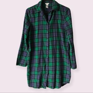Nautica Sleepwear Plaid Flannel Dress Womens Small